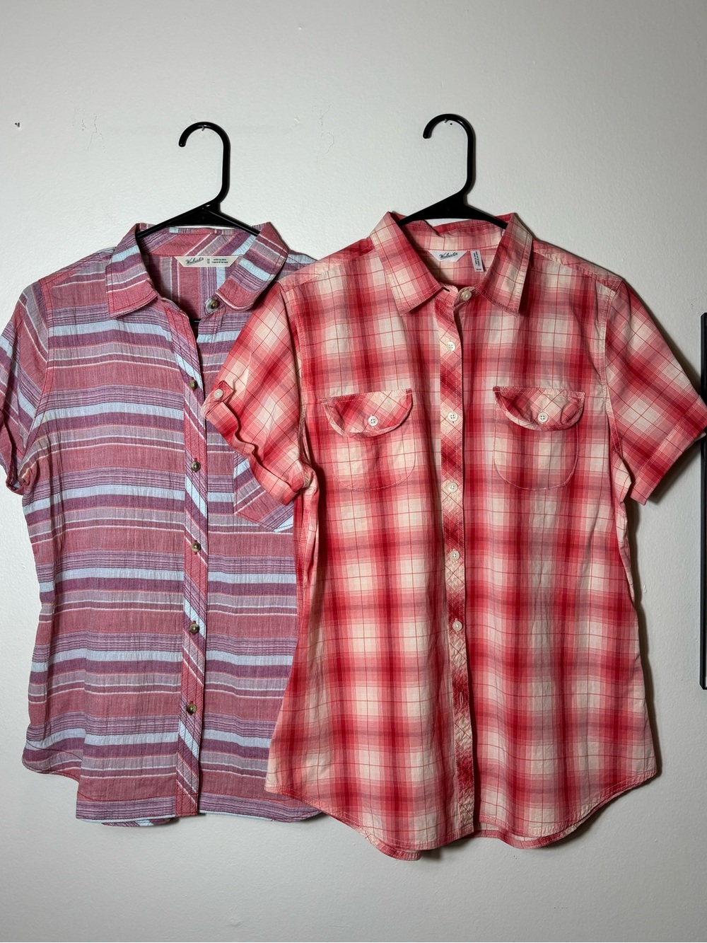 2 Pack Duo Women’s Woolrich Short Sleeve Button Down Sz M